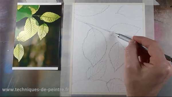 dessiner-les-feuilles-d’arbres-techniques-de-peintre